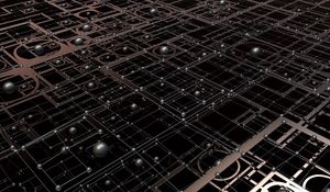 Preview wallpaper balls, lines, tangled, structure, 3d