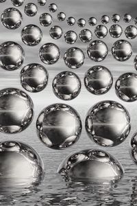 Preview wallpaper balls, metal, flight, surface