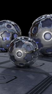 Preview wallpaper balls, metal, glass