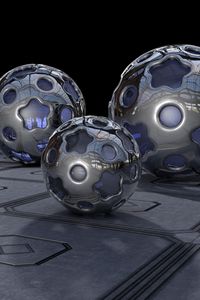 Preview wallpaper balls, metal, glass