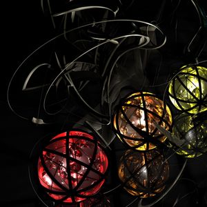 Preview wallpaper balls, multicolored, metal, spiral