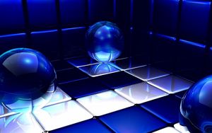 Preview wallpaper balls, neon, surface, shadow