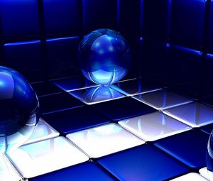 Preview wallpaper balls, neon, surface, shadow