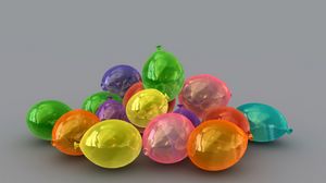 Preview wallpaper balls, ovals, colorful, lot, transparent