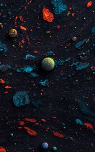 Preview wallpaper balls, paint, drops, splashes, abstraction