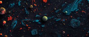 Preview wallpaper balls, paint, drops, splashes, abstraction