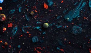 Preview wallpaper balls, paint, drops, splashes, abstraction