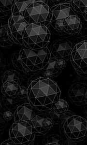 Preview wallpaper balls, polyhedrons, 3d, shapes, black