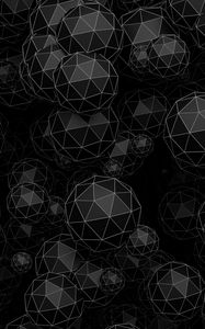 Preview wallpaper balls, polyhedrons, 3d, shapes, black