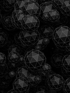 Preview wallpaper balls, polyhedrons, 3d, shapes, black