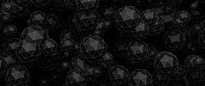 Preview wallpaper balls, polyhedrons, 3d, shapes, black