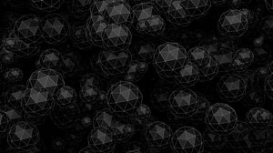 Preview wallpaper balls, polyhedrons, 3d, shapes, black