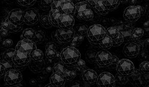 Preview wallpaper balls, polyhedrons, 3d, shapes, black