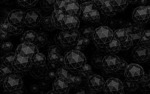 Preview wallpaper balls, polyhedrons, 3d, shapes, black