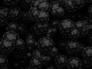 Preview wallpaper balls, polyhedrons, 3d, shapes, black