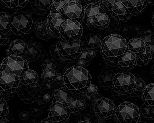 Preview wallpaper balls, polyhedrons, 3d, shapes, black