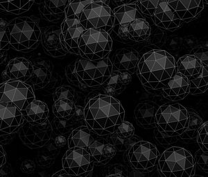 Preview wallpaper balls, polyhedrons, 3d, shapes, black