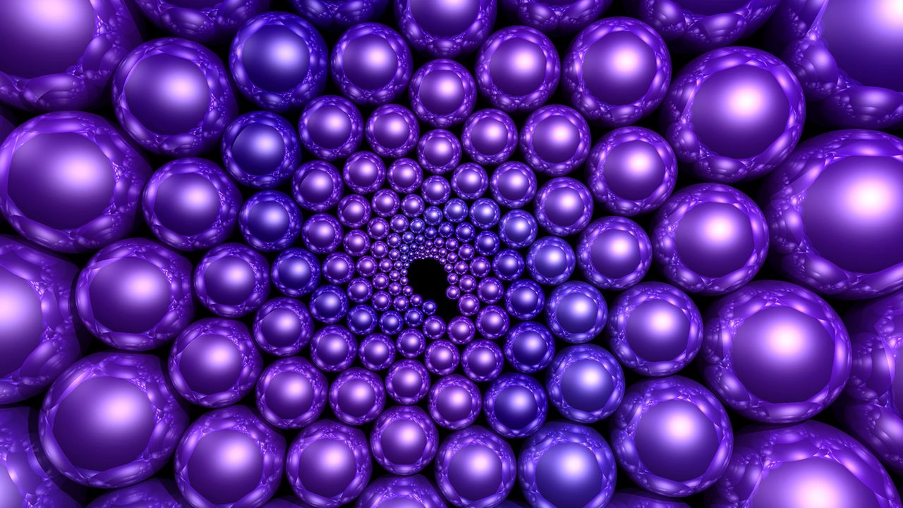 Wallpaper balls, purple, rendering, rotation