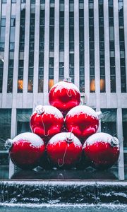 Preview wallpaper balls, red, sculpture