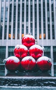 Preview wallpaper balls, red, sculpture