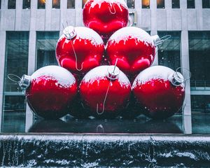 Preview wallpaper balls, red, sculpture