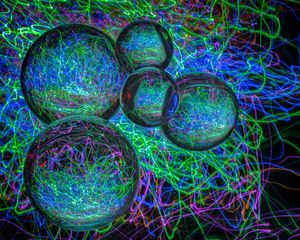 Preview wallpaper balls, reflection, freezelight, neon, glow
