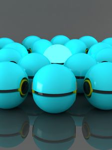 Preview wallpaper balls, rendering, modeling, blue