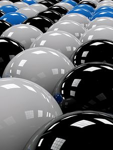 Preview wallpaper balls, rows, white, blue, black