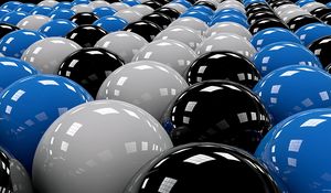 Preview wallpaper balls, rows, white, blue, black