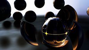 Preview wallpaper balls, shape, dark, glass