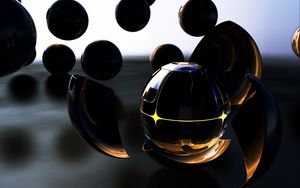 Preview wallpaper balls, shape, dark, glass