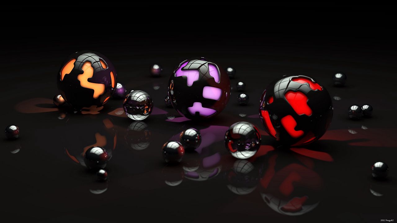 Wallpaper balls, shape, light, dark