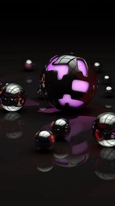 Preview wallpaper balls, shape, light, dark