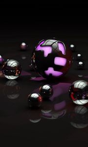 Preview wallpaper balls, shape, light, dark