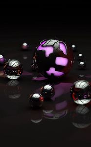 Preview wallpaper balls, shape, light, dark