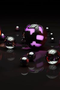 Preview wallpaper balls, shape, light, dark