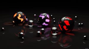 Preview wallpaper balls, shape, light, dark