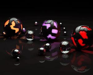 Preview wallpaper balls, shape, light, dark