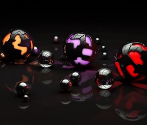 Preview wallpaper balls, shape, light, dark