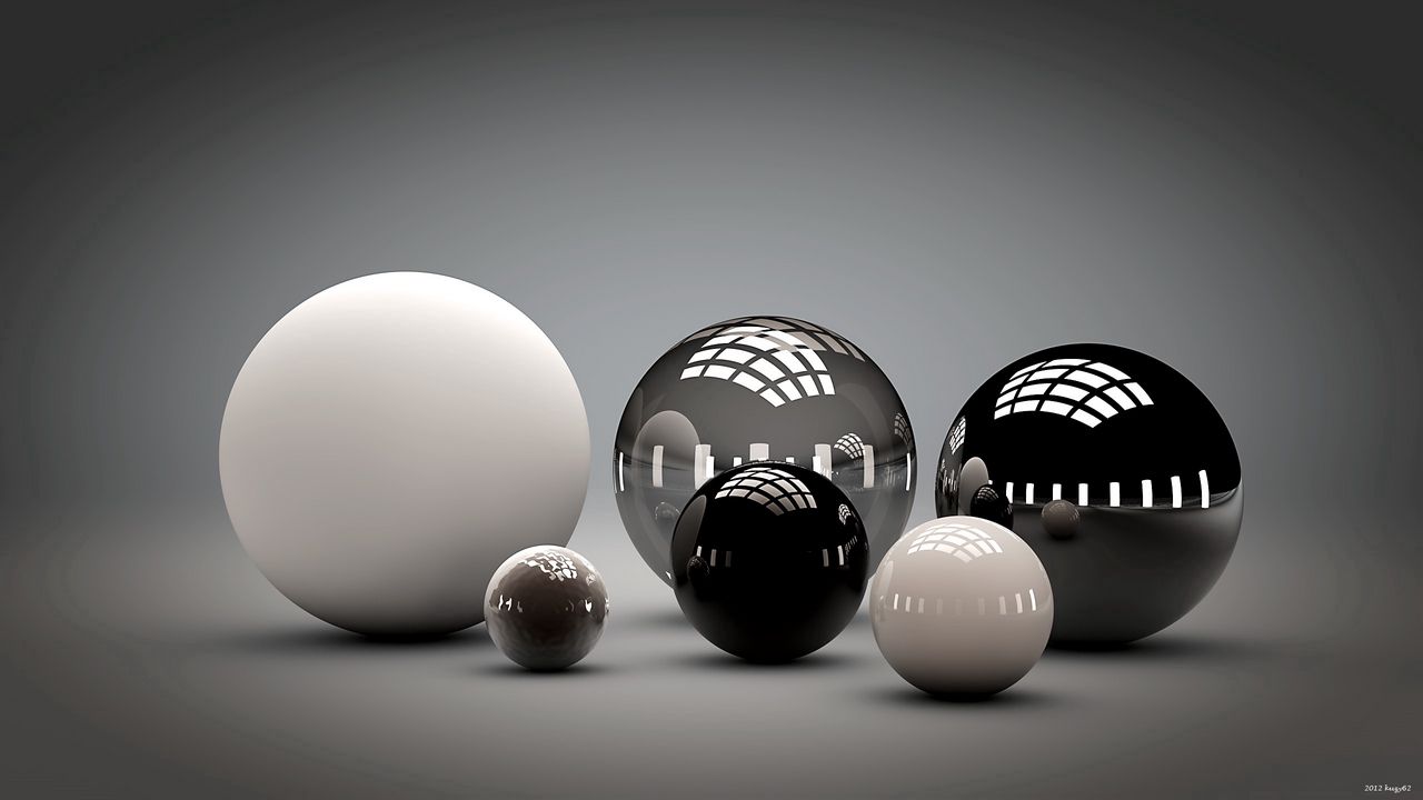 Wallpaper balls, shape, sleek, reflection