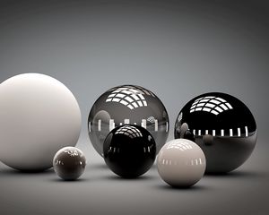 Preview wallpaper balls, shape, sleek, reflection