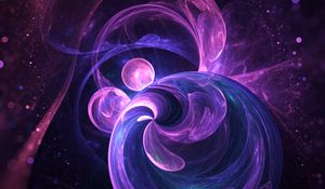 Preview wallpaper balls, shapes, glow, abstraction, purple