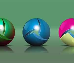 Preview wallpaper balls, shapes, spheres, reflection