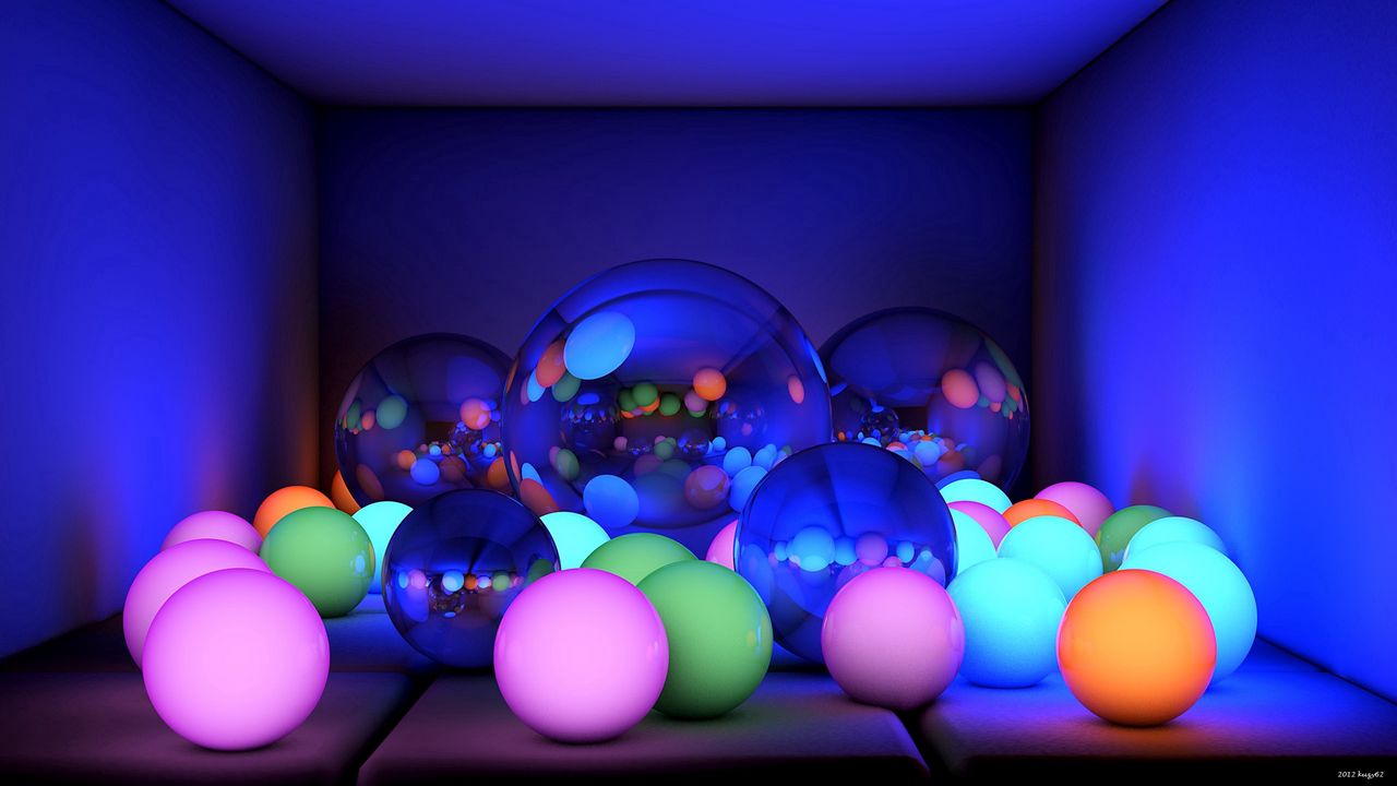 Wallpaper balls, size, neon, glow