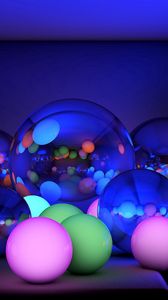 Preview wallpaper balls, size, neon, glow