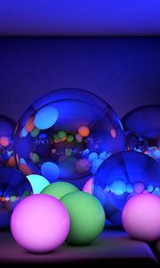 Preview wallpaper balls, size, neon, glow