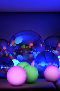 Preview wallpaper balls, size, neon, glow