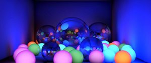 Preview wallpaper balls, size, neon, glow