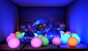 Preview wallpaper balls, size, neon, glow