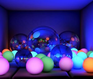 Preview wallpaper balls, size, neon, glow